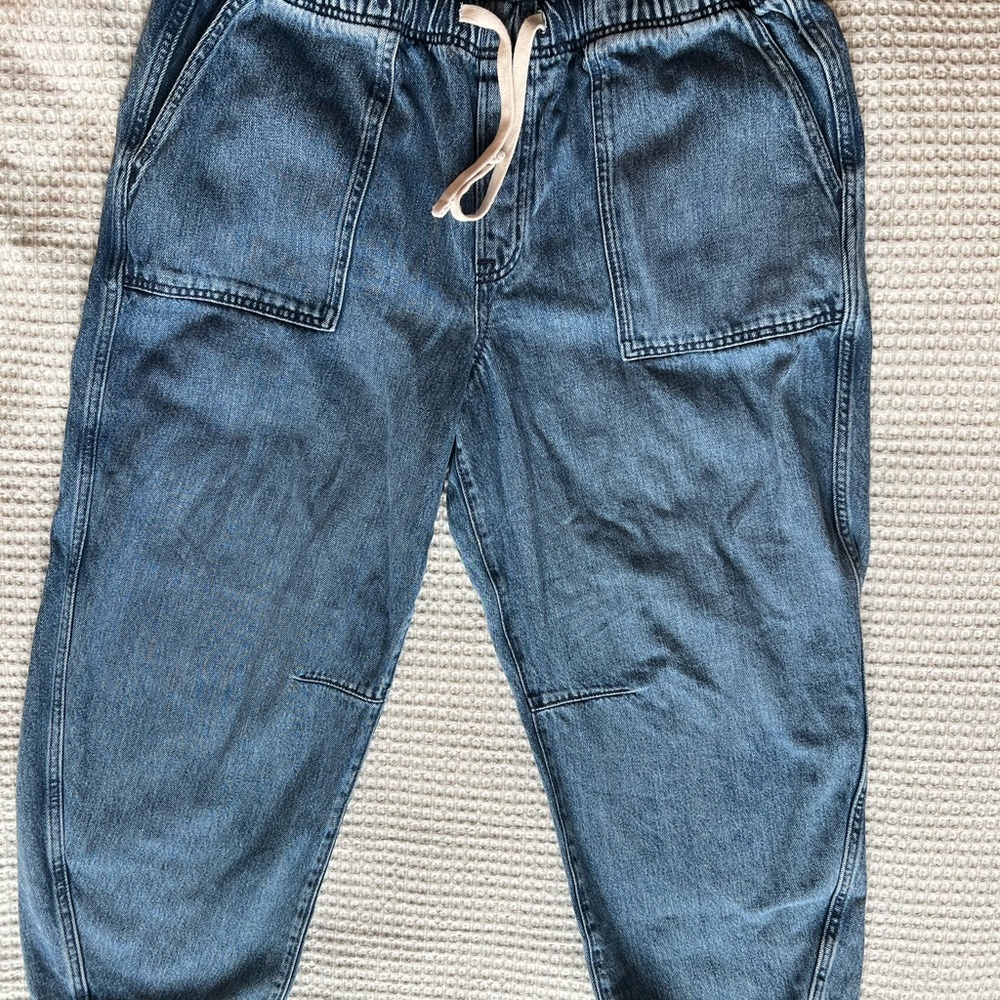 GAP Denim Pull-On Barrel Pants with Drawstring